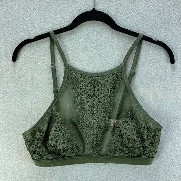 Victoria's Secret Other - **SOLD**Victorias Secret Bralette Womens Large Olive Lace Mesh